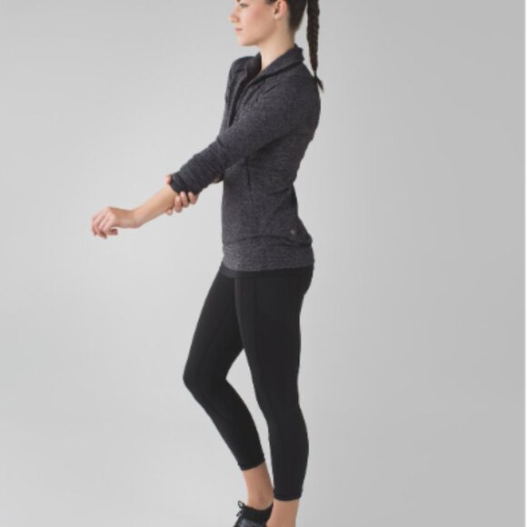 Lululemon Think Fast Pullover Mini Check Pique Black Heathered Black - Picture 6 of 13